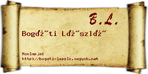 Bogáti László névjegykártya